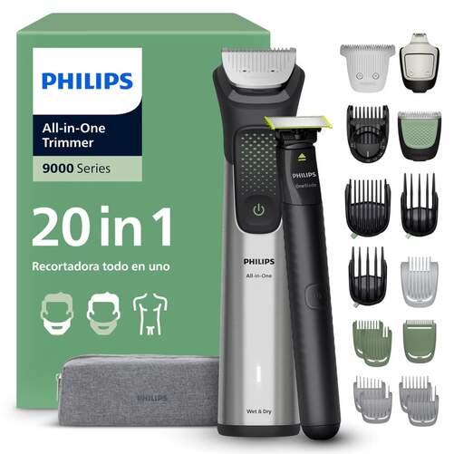 Afeitadora corporal Philips MG9557/15 - 20 en 1, cara, cabeza y cuerpo, 120 min autonom&iacute;a