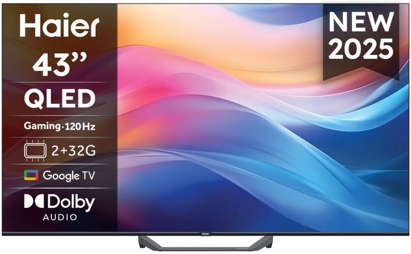 TV Haier 43" OLED H43S80FUX - 4K Ultra HD, Google TV, Peana central, Dolby Audio 20W, HDR10