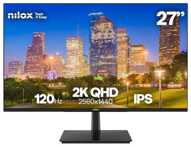 Monitor Nilox 27" NXM272K1204 - 2K QHD, IPS, 120 Hz, puerto HDMI y DisplayPort, 4ms respuesta