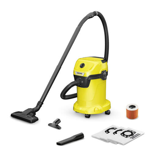 Aspirador Sólidos y Líquidos Karcher WD3 - 1000W, Depósito 17L, Filtro HEPA