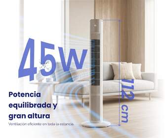 VENTILADOR TORRE ARTICA 45W 112 CM BCO