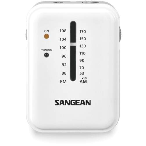 Radio portatil Sangean SR-32 Blanco/Gris - FM/AM, toma de auriculares, correa