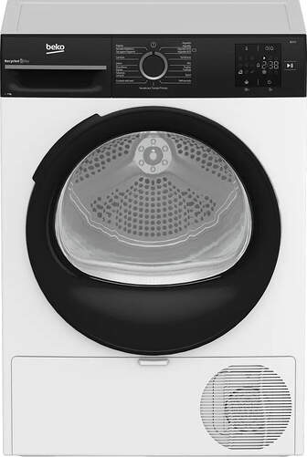 Secadora Bomba de Calor Beko BM3T37230W - 7 kg, Clase E, 15 programas, 64 dB