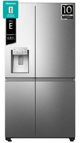 Frigor&iacute;fico Americano Hisense RS818N4TIE1 - 632 L, 179x91x73 cm, No Frost, Multi-Air Flow, Inox