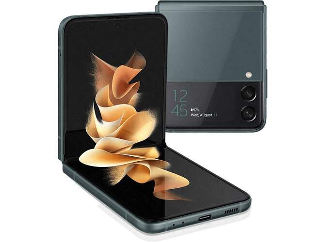 Samsung Galaxy Z Flip3 5G 8/256GB Verde - 6.7" (x2) 120Hz, 2.84Ghz, 12+12Mpx, 3300mAh