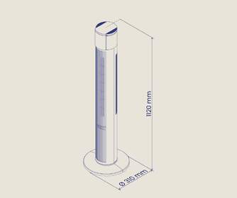 VENTILADOR TORRE ARTICA 45W 112 CM BCO