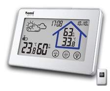 Estación Meteorológica Sami LD-1115 - Táctil, alarma, luz LED, Temperatura interior y exterior, gris