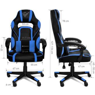 SILLA GAMING PHOENIX TROPHY CUERO PU AZUL/NEGRA