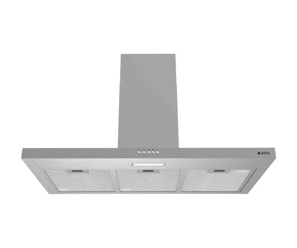 Campana decorativa Artica ALINE90BI  - 90 cm, 400 m3/h, Luz LED, 3 Velocidades, Clase B, Inox