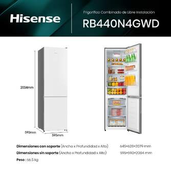 FRICOM. HISENSE RB440N4GWD 201x60 CRISTAL BLANCO