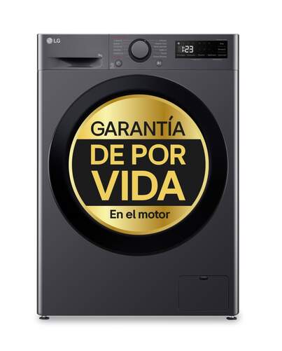 Lavadora LG F4WR5009A6M - 9 kg, 1400 rpm, Steam, Clase A, 71 dB, Inox, Grafito