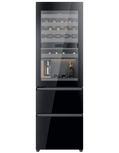 Vinoteca Haier CSW9619ENGBW - 190 x 60 cm, capacidad 40 botellas, No Frost, Clase E, Negro