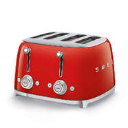Tostadora Smeg TSF03RDEU - 4 ranuras cortas, 2000 W, Rojo