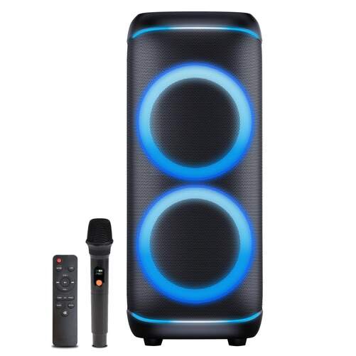 Altavoz Denver BPS-470 Trolley - 2000 W, inal&aacute;mbrico y al&aacute;mbrico, 4 h autonom&iacute;a, Bluetooth, luz RGB