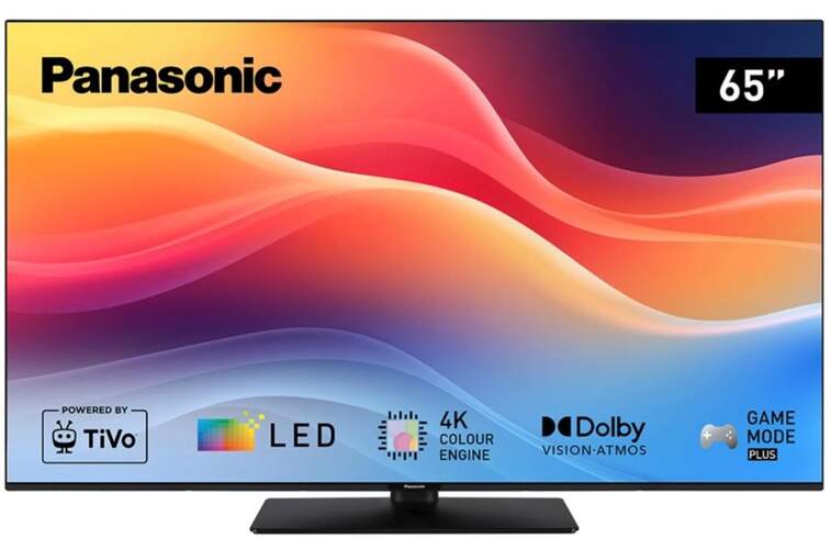 TV Panasonic 65" LED TB-65W61AEZ - 4K Ultra HD, Peana central, Smart TV TiVO, Dolby Vision y Atmos