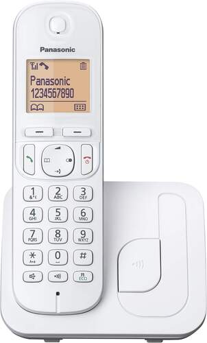 Teléfono Inalámbrico Panasonic KX-TGC210SPW Blanco - Agenda 50, 120 Canales, Bloqueo Llamadas