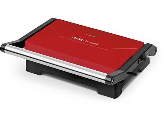 Sandwichera Ufesa Stromboli - 1000 W, Hasta 180º, Grill, Metal, Rojo, Negro