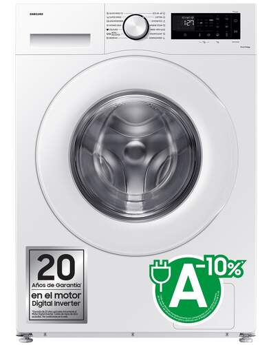 Lavadora Samsung WW11DG5B25TEEC - 11 kg, 1400 rpm, Clase A-10%, 11 programas, Blanco, 72 dB