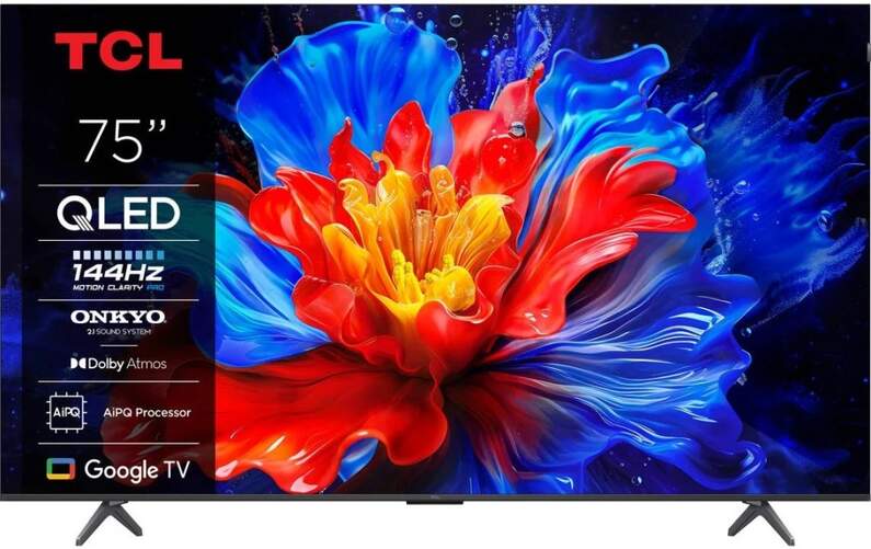 TV TCL 75" 75P8K - 4K Ultra HD, OLED, Google TV, Sistema Sonido ONKYO, Procesador AiPQ, HDR10+
