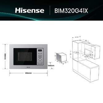MICR. HISENSE BIM320G41X 20L INOX GRILL INTEGRABLE