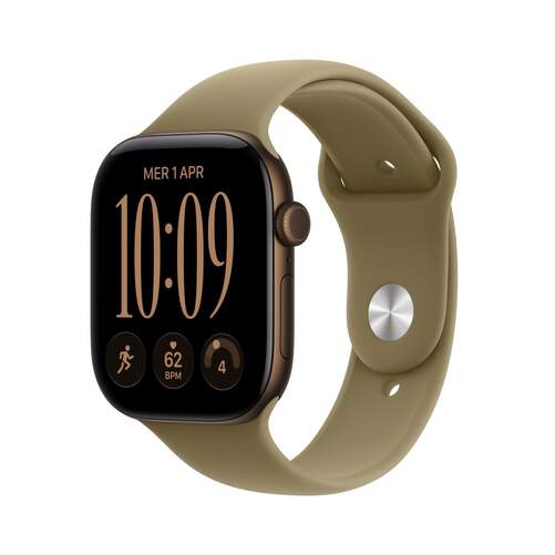 Apple Watch Series 12 GPS +Cellular - Oliva, 46mm, frec. card&iacute;aca, 24h aut., GPS, talla M/L