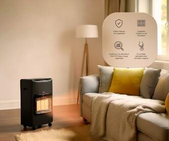 ESTUFA GAS ARTICA AEI4200 INFRARROJOS NEGRA