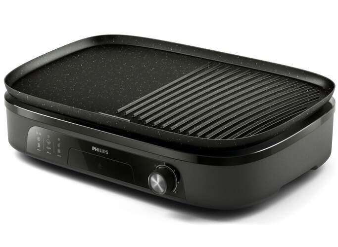 Asadora Philips HD6210/90 - 2400 W, 46,5x34 cm, 5 Potencias, Negro