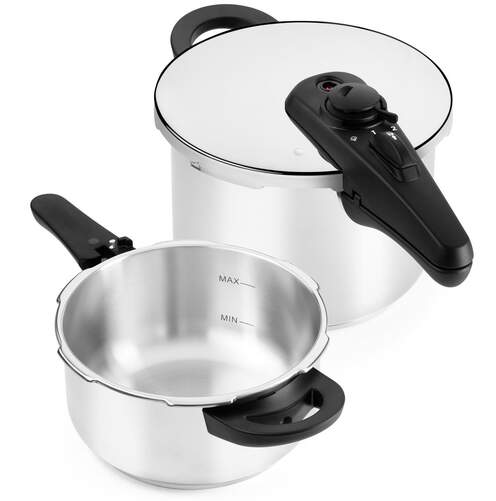Set Olla a presi&oacute;n Rapida Bra Instant - 4 y 6 L, Acero, Inox