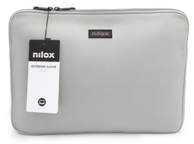 Funda Portátil Nilox NXF1502 Sleeve - 15.6 Pulgadas, Neopreno, Color Gris