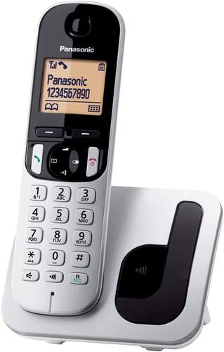 Teléfono Inalámbrico Panasonic KX-TGC210 SPS Gris - Agenda 50, 120 Canales, Bloqueo Llamadas