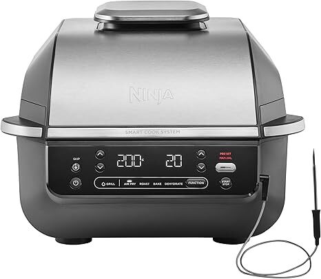 Barbacoa Ninja AG351EU - 5 En 1, Freidora, Parrilla, Grill, Inox