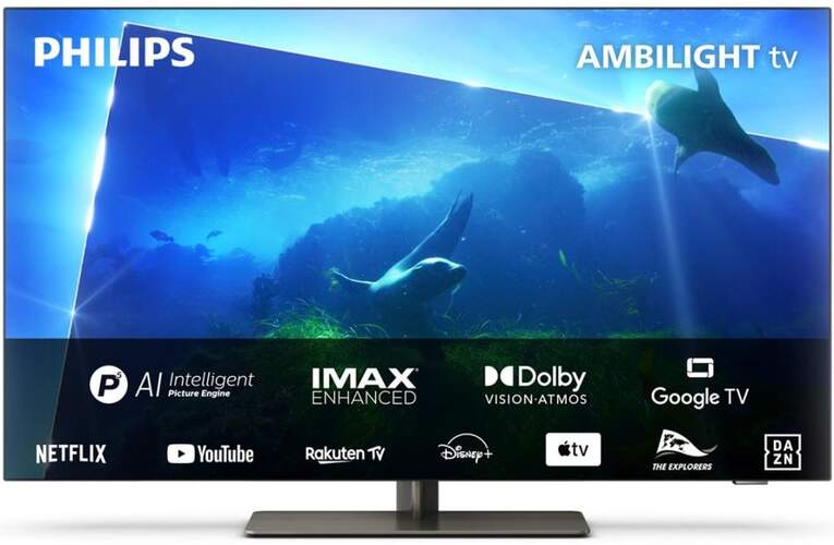 TV 65" Philips 65OLED818/12 - 4K 120Hz, Panel EX, Google TV, IMAX, Ambilight, Dolby Vision/Atmos 70W