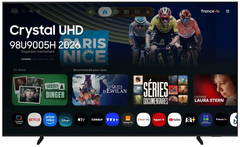 TV Samsung 98" LED TU98U9005H Crystal - 4K Ultra HD, NQ4 AI Gen2 Processor, Altavoces 20W, HDR10+