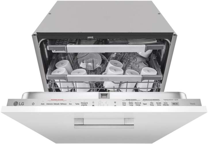 Lavavajillas Integrable LG DB365TXS - Clase B, 3ª Bandeja, 14 Servicios, 10 Progr., Vapor, QuadWash