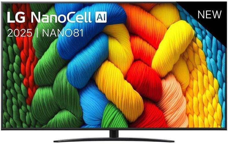 TV LG 43" 43NANO81A6A - 4K Ultra HD, NanoCell Alfa7, Web OS 25, 20 W RMS, 60 Hz, HDR10