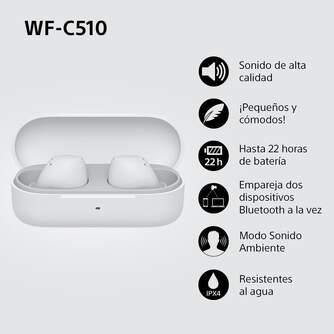 AURICULARES SONY WFC510W TRUE WIRELESS BLANCO