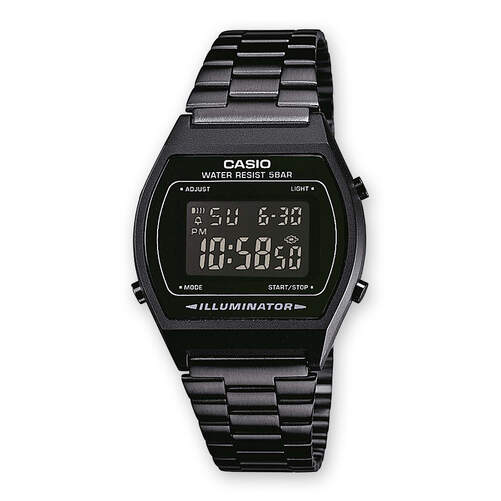 Reloj Casio Vintage Edgy B640WB-1BEF - Negro, esfera digital, cronómetro y alarma