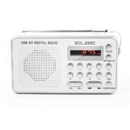 Radio digital Elbe RF49USB Blanca - Radio FM, reproductor MP3, admite tarjeta SD y Stick USB
