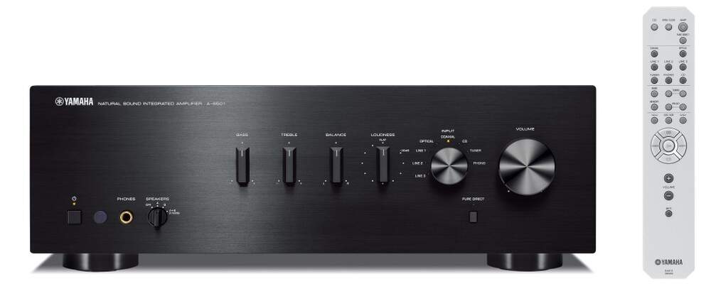 Amplificador Yamaha A-S501 Negro Y1221 - 85 W RMS, 10-100kHz, 99 dB, salida para subwoofer