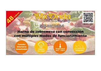 HORNO SOBREMESA MXONDA MXHC2684 48L 1800W CONVECCI