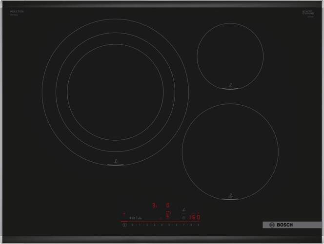 Placa Inducci&oacute;n Bosch PID775HC1E - 3 Zonas, 70 cm, Zona 32 cm, Negro
