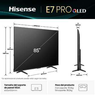 TV HISENSE 85%%%quot; 85E7Q PRO UHD QLED SMART TV 144HZ