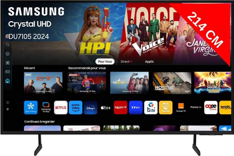 TV Samsung 85" TU85DU7105 Crystal - 4K Ultra HD, Smart TV, Bluetooth