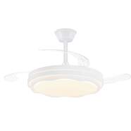 Ventilador Techo CristalRecord Prius - Retr&aacute;ctiles,105 cm, 7 velocidades,Led,App, mando, blanco