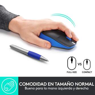 RATON LOGITECH M190 INALAMBRICO AZUL AMBIDIESTRO