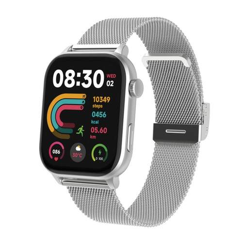 Smartwatch DCU Milan Plata - 1.85" AMOLED, 120 Modos Deporte, Monitor de salud, hasta 5 d&iacute;as aut.