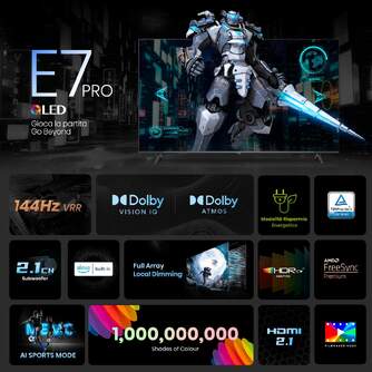 TV HISENSE 75%%%quot; 75E7NQ PRO UHD QLED SMART TV 144HZ