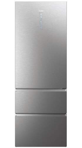 Frigorífico Combi Haier HTW7720DNMP - Clase D, 486 litros, 200x70x68 cm, 3 puertas, No Frost, Inox