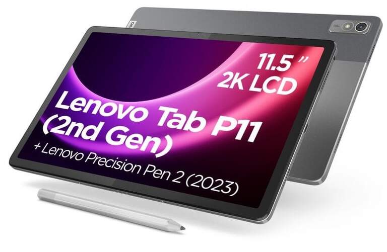 Tablet Lenovo P11 2nd Gen 4/128 GB Gris - Con Stylus, MediaTek Helio G99, 13 MP, 7500 mAh