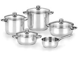 Bater&iacute;a Cocina Monix &Oacute;ptima 5 piezas - Acero Inoxidable 18/10, Triple Fondo Difusor
